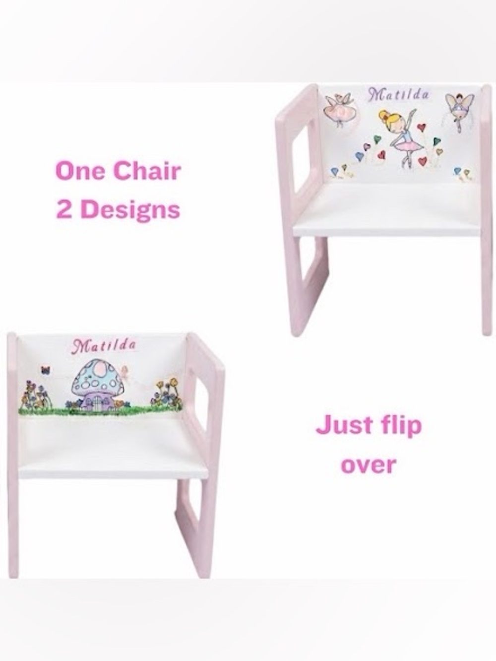 Keepsake Montessori Weaning Chair Wood 3 Heights Ages 1-3 Personalized Birthday